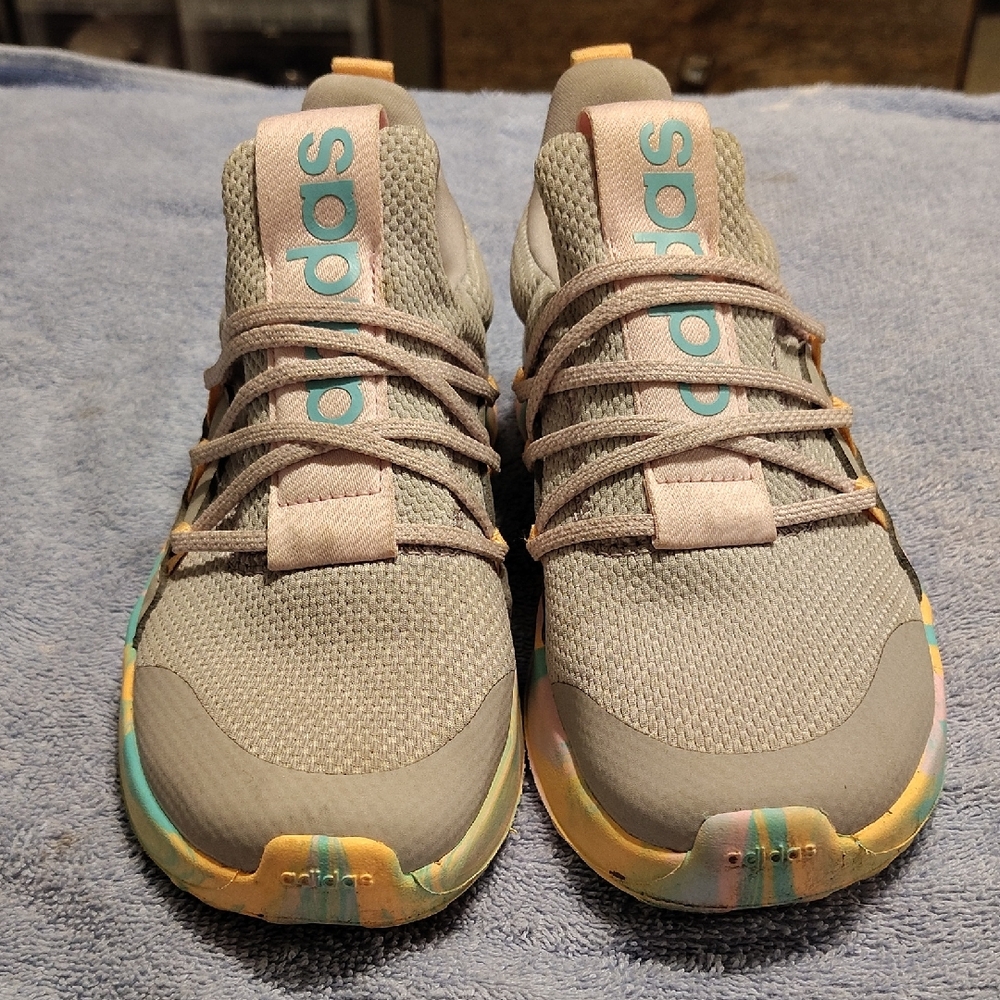 Adidas Gray Sneakers with Colorful Accents